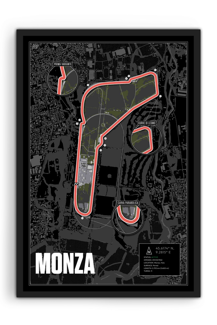 Monza, Italy - Grand Prix Racetrack Artwork