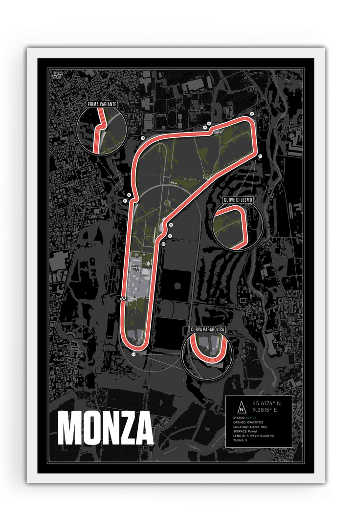Monza, Italy - Grand Prix Racetrack Artwork