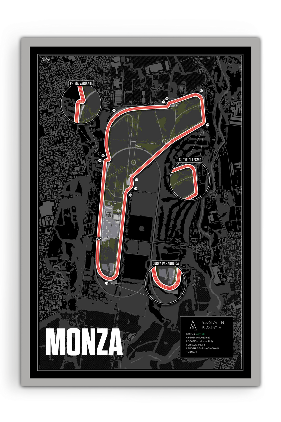 Monza, Italy - Grand Prix Racetrack Artwork