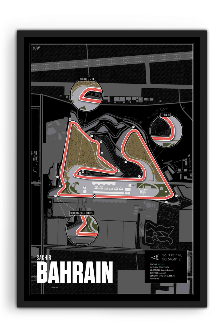 Bahrain International Circuit, Sakhir - Grand Prix Racetrack Artwork