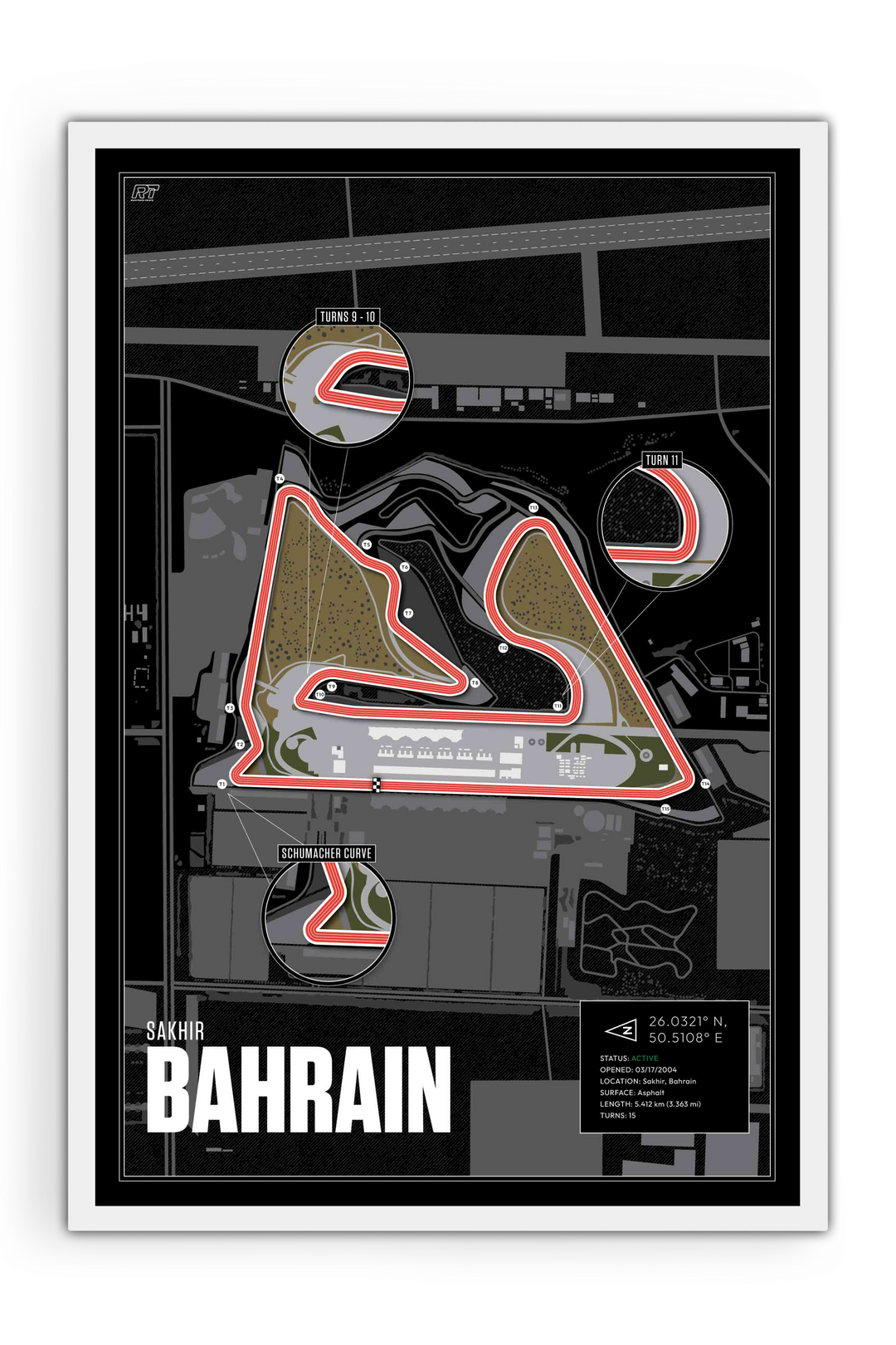 Bahrain International Circuit, Sakhir - Grand Prix Racetrack Artwork