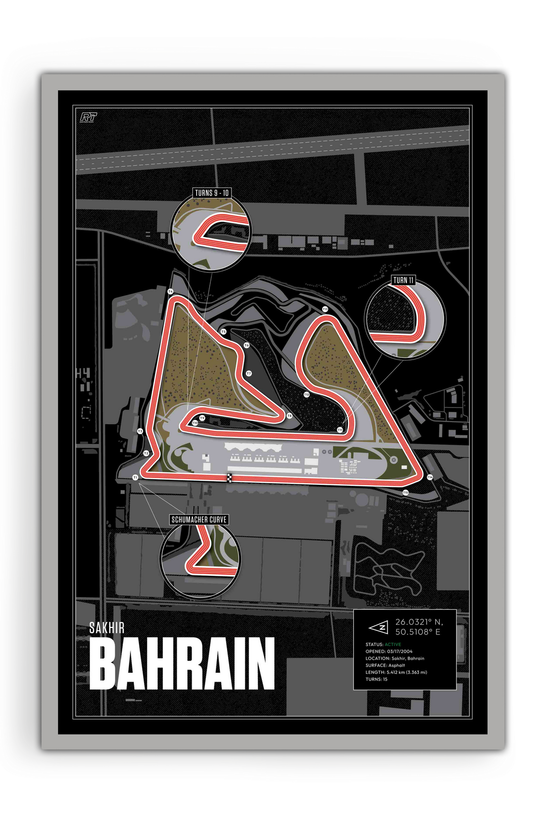 Bahrain International Circuit, Sakhir - Grand Prix Racetrack Artwork