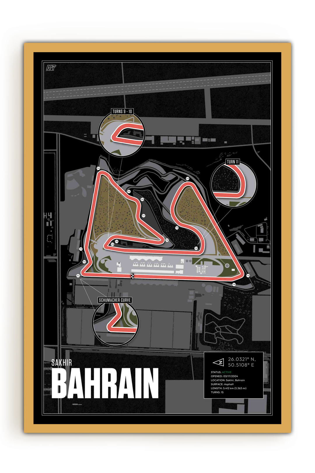Bahrain International Circuit, Sakhir - Grand Prix Racetrack Artwork