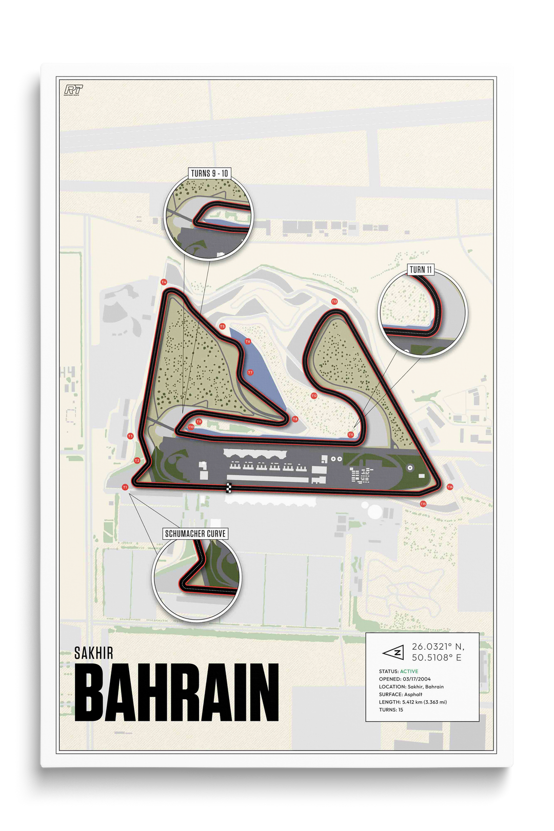 Bahrain International Circuit, Sakhir - Grand Prix Racetrack Artwork