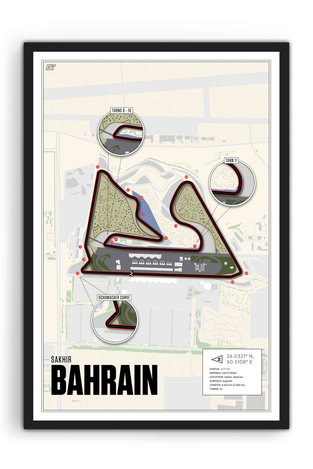 Bahrain International Circuit, Sakhir - Grand Prix Racetrack Artwork