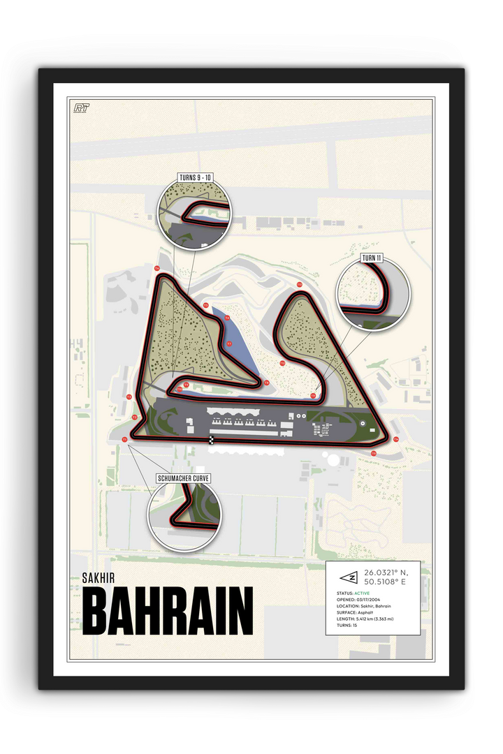 Bahrain International Circuit, Sakhir - Grand Prix Racetrack Artwork