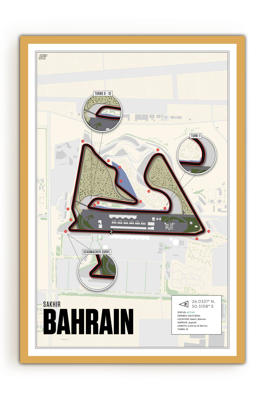 Bahrain International Circuit, Sakhir - Grand Prix Racetrack Artwork