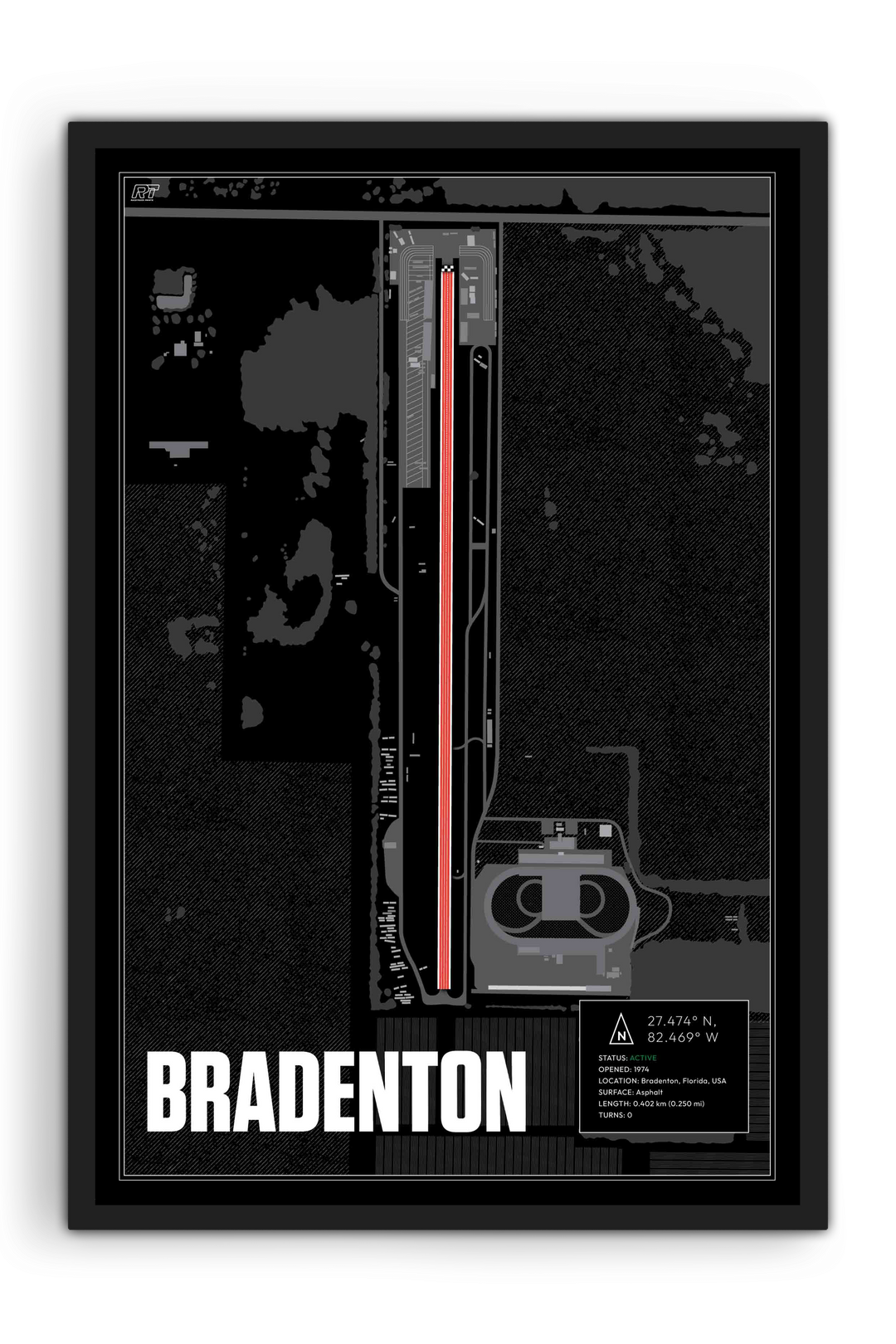 Bradenton Motorsports Park, USA - Drag Strip Racetrack Artwork
