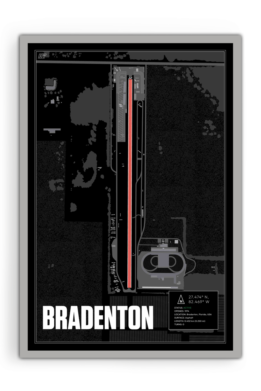 Bradenton Motorsports Park, USA - Drag Strip Racetrack Artwork