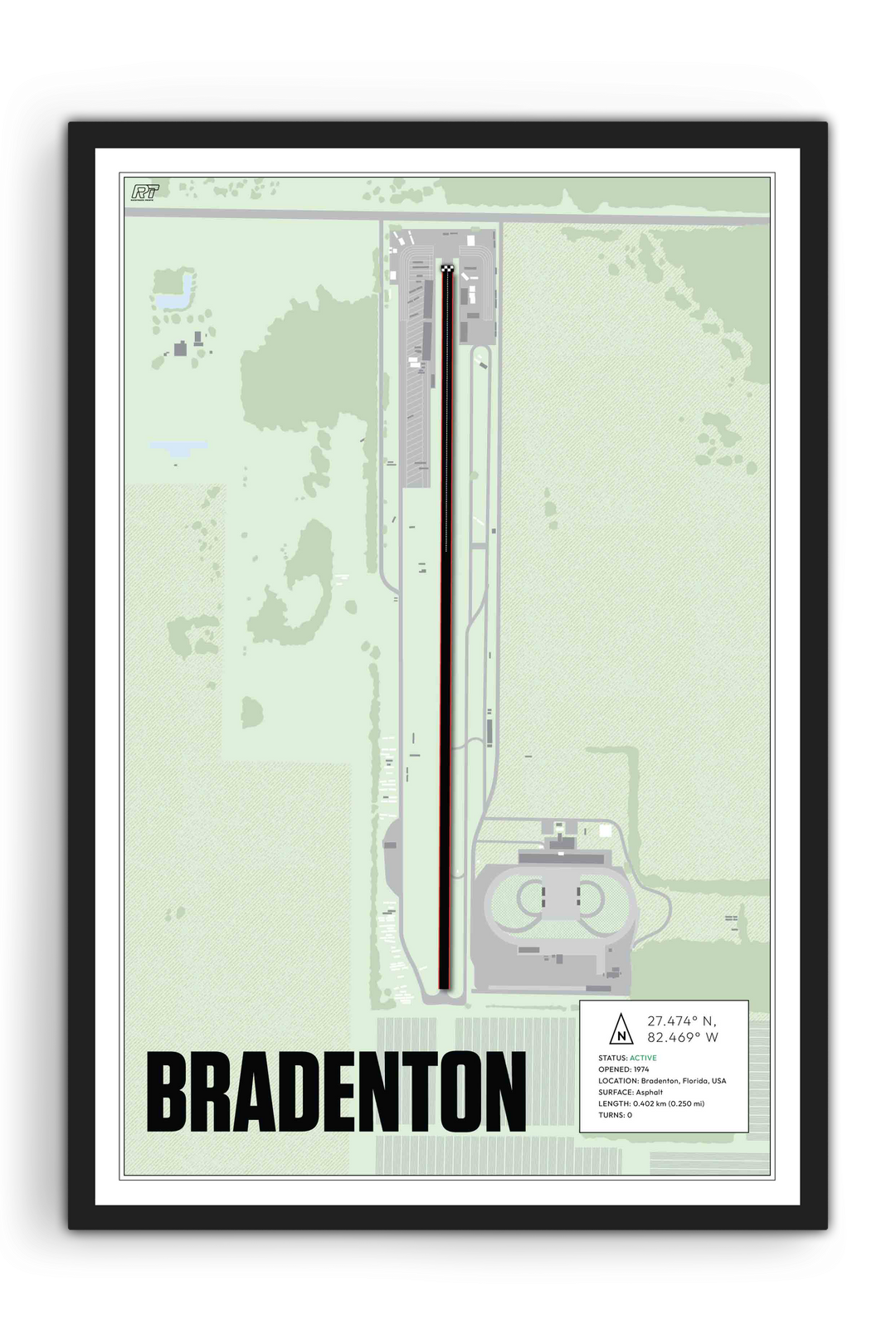 Bradenton Motorsports Park, USA - Drag Strip Racetrack Artwork
