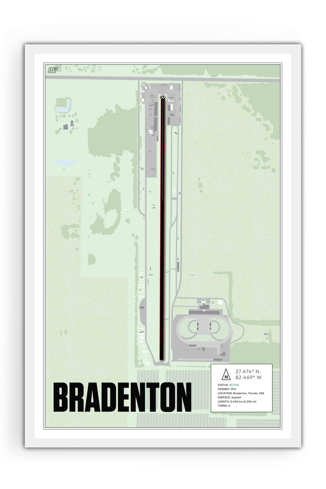 Bradenton Motorsports Park, USA - Drag Strip Racetrack Artwork