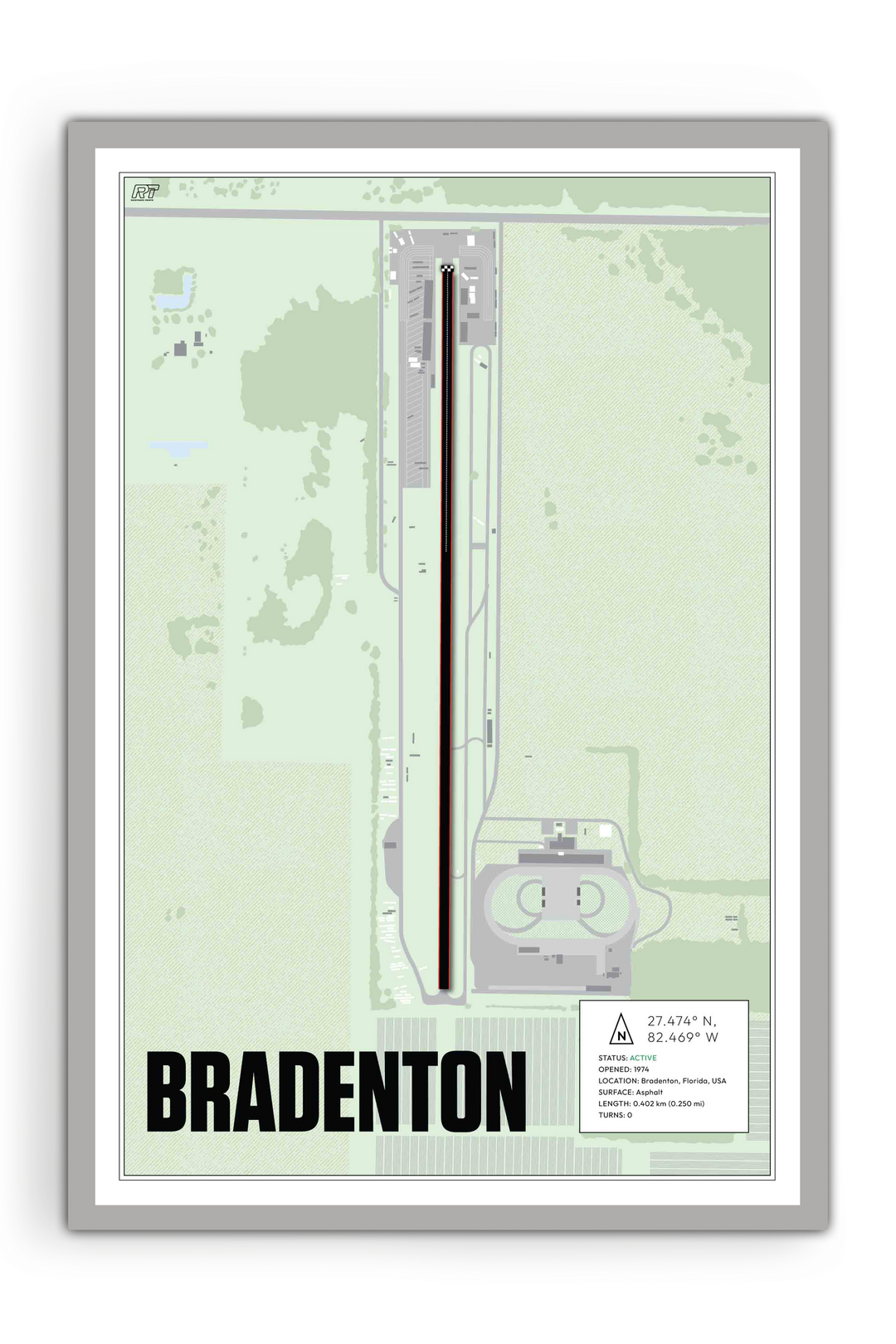 Bradenton Motorsports Park, USA - Drag Strip Racetrack Artwork