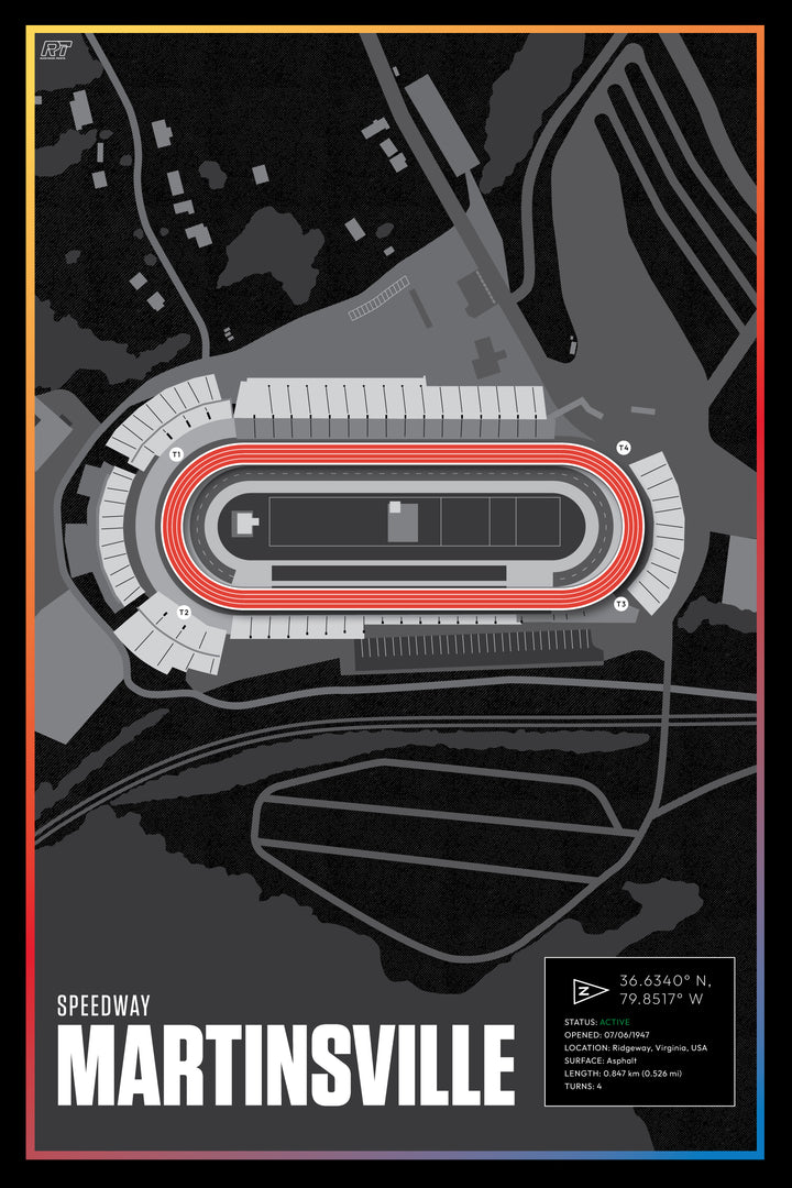 Martinsville Speedway, Virginia (Night) - Nascar Racetrack Artwork