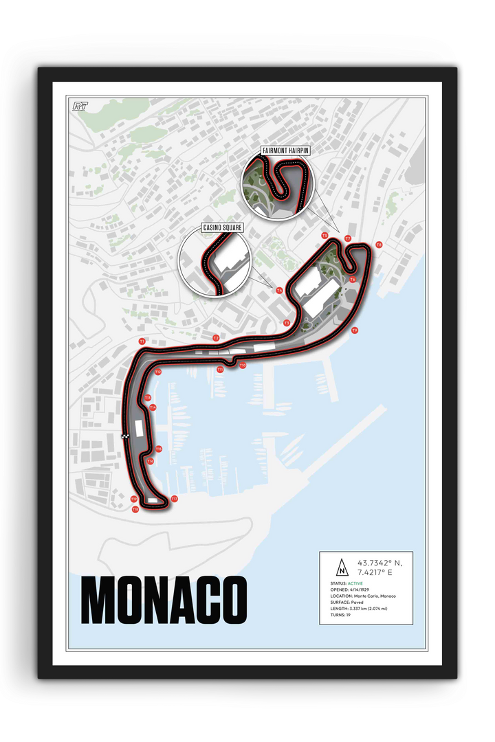Circuit de Monaco, Monaco - Grand Prix Racetrack Artwork