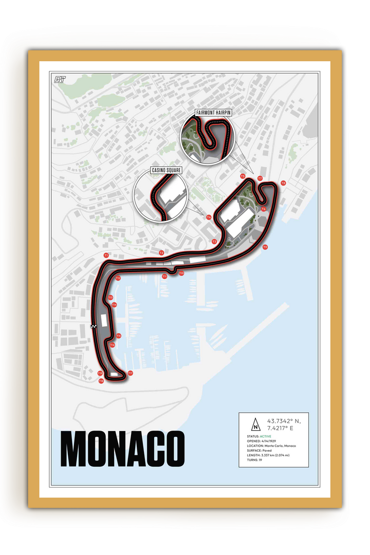 Circuit de Monaco, Monaco - Grand Prix Racetrack Artwork