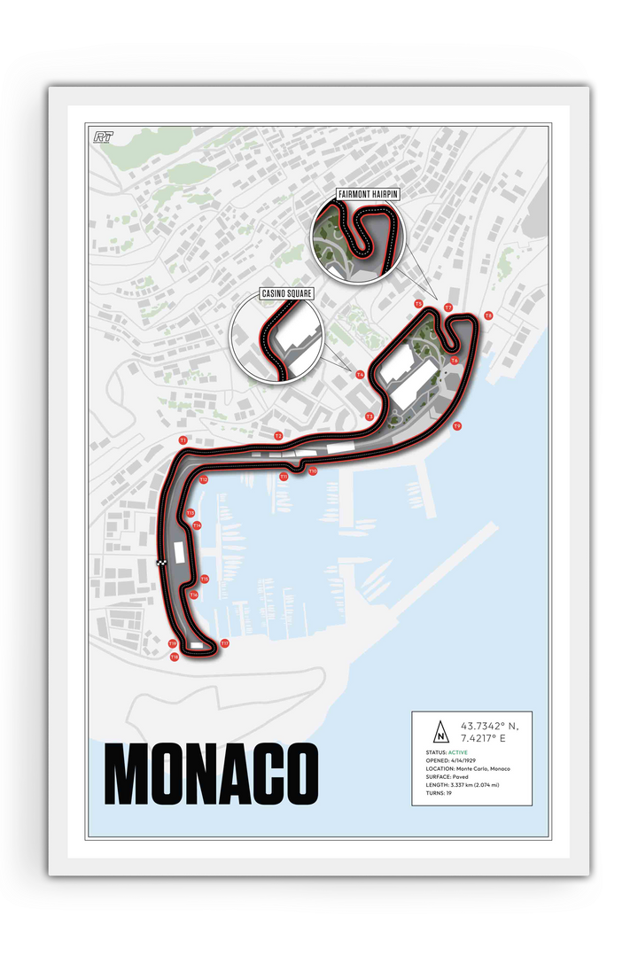 Circuit de Monaco, Monaco - Grand Prix Racetrack Artwork