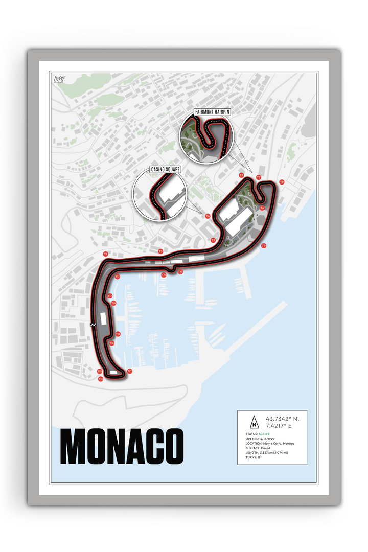 Circuit de Monaco, Monaco - Grand Prix Racetrack Artwork