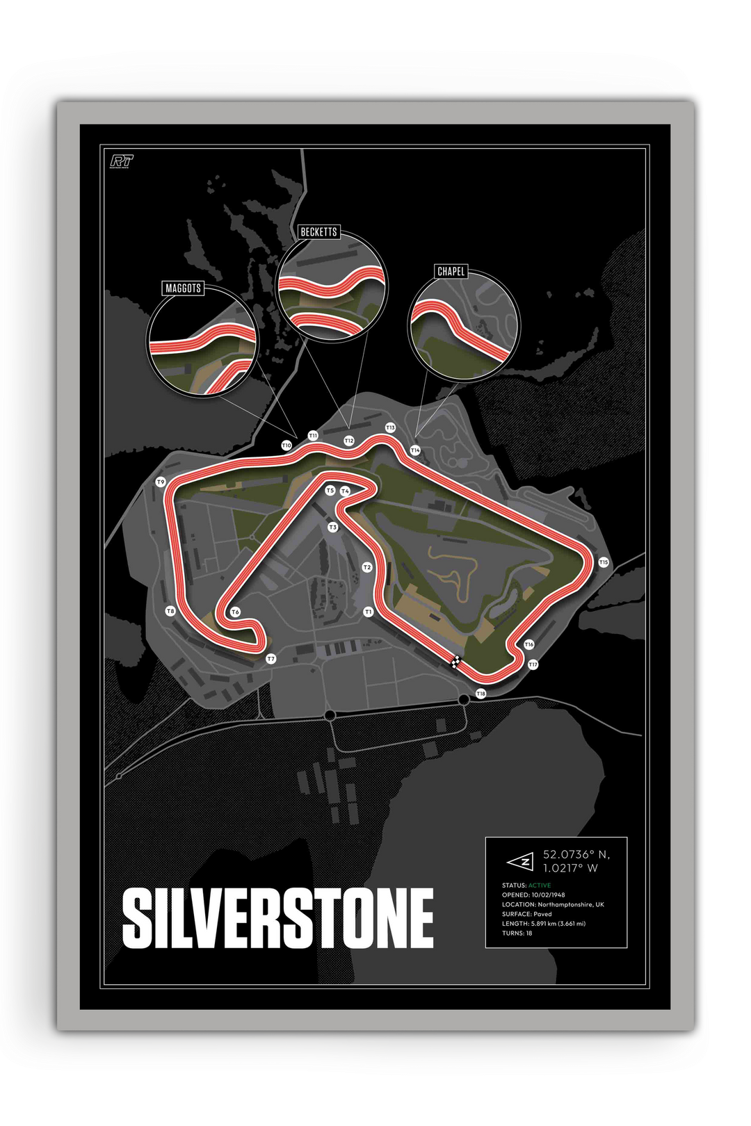 Silverstone Circuit, United Kingdom - Grand Prix Racetrack Artwork