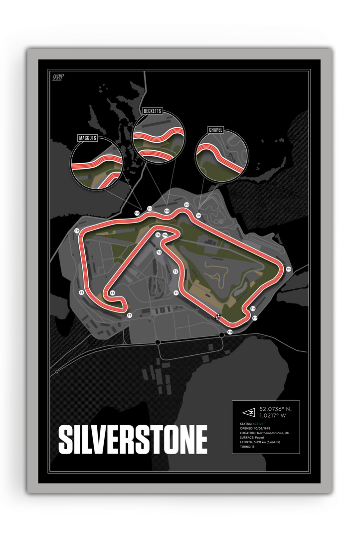 Silverstone Circuit, United Kingdom - Grand Prix Racetrack Artwork