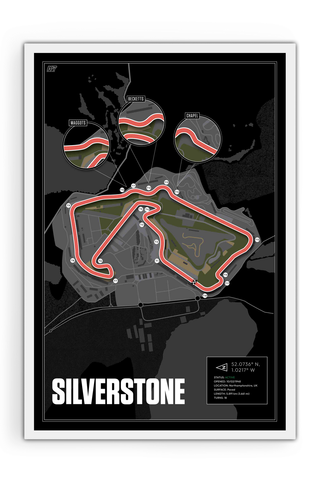 Silverstone Circuit, United Kingdom - Grand Prix Racetrack Artwork