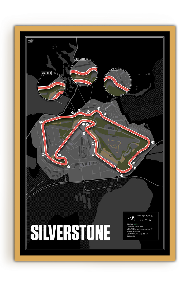 Silverstone Circuit, United Kingdom - Grand Prix Racetrack Artwork