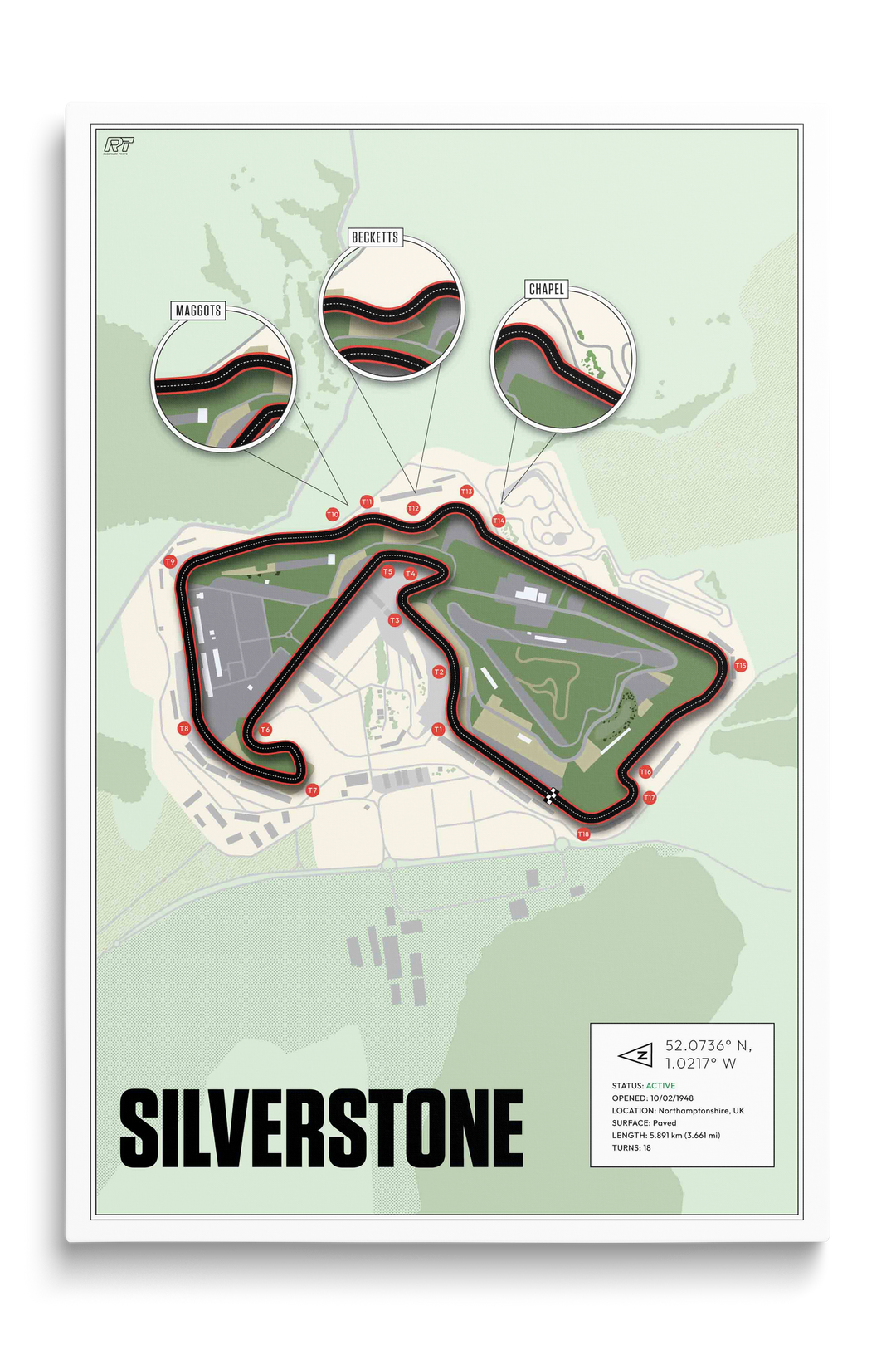 Silverstone Circuit, United Kingdom - Grand Prix Racetrack Artwork