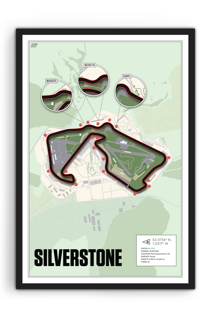 Silverstone Circuit, United Kingdom - Grand Prix Racetrack Artwork