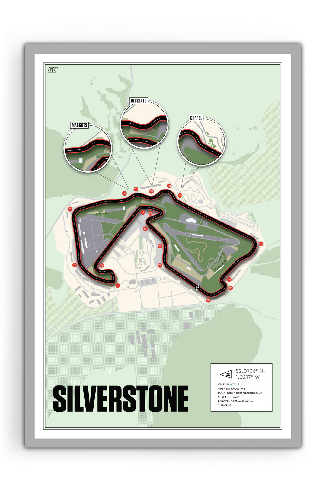 Silverstone Circuit, United Kingdom - Grand Prix Racetrack Artwork
