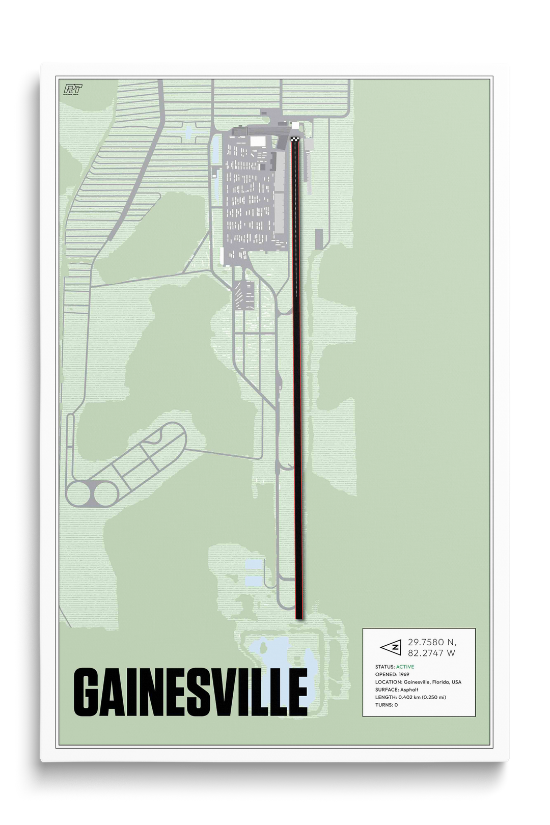 Gainesville Raceway, USA - Drag Strip Racetrack Artwork