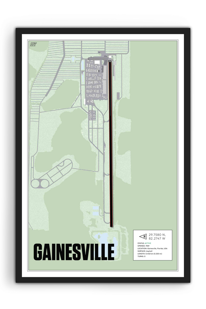 Gainesville Raceway, USA - Drag Strip Racetrack Artwork