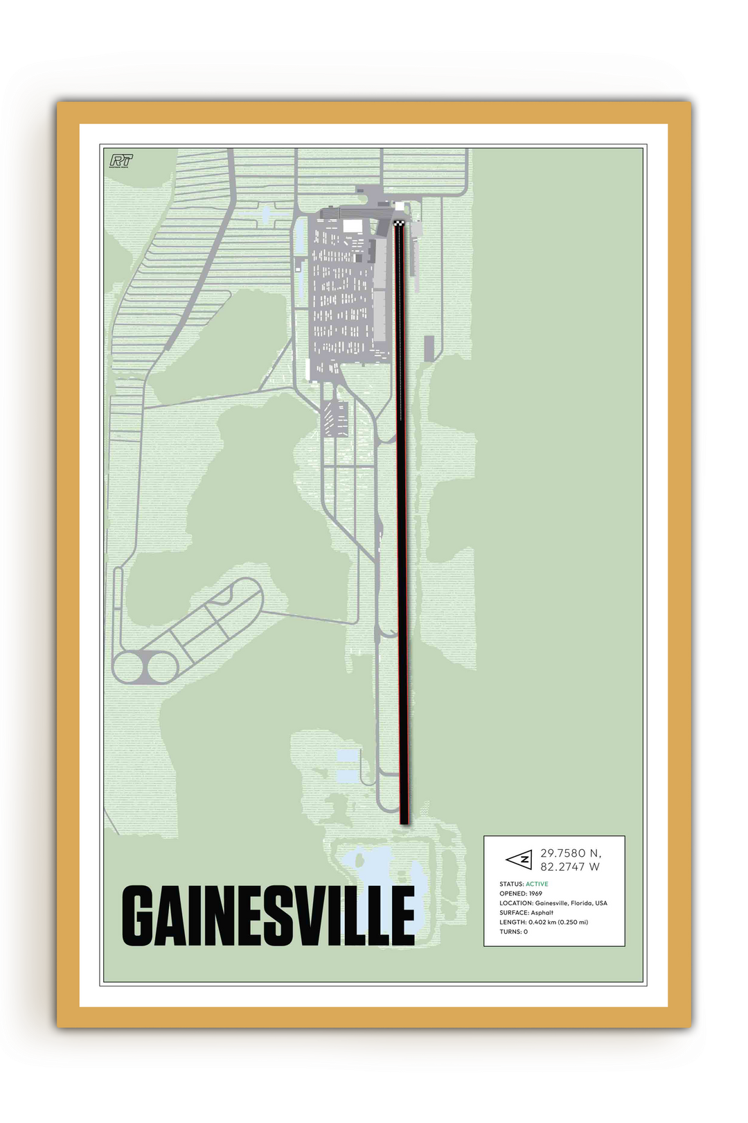 Gainesville Raceway, USA - Drag Strip Racetrack Artwork