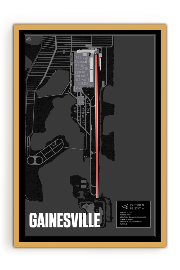 Gainesville Raceway, USA - Drag Strip Racetrack Artwork