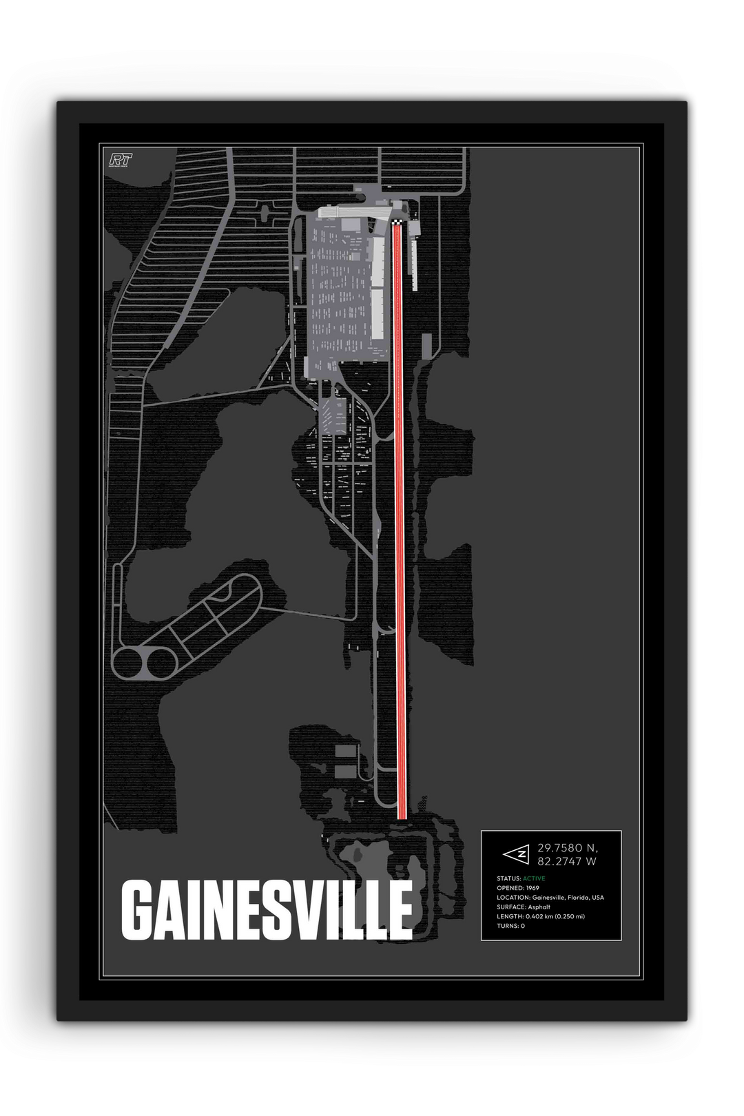 Gainesville Raceway, USA - Drag Strip Racetrack Artwork
