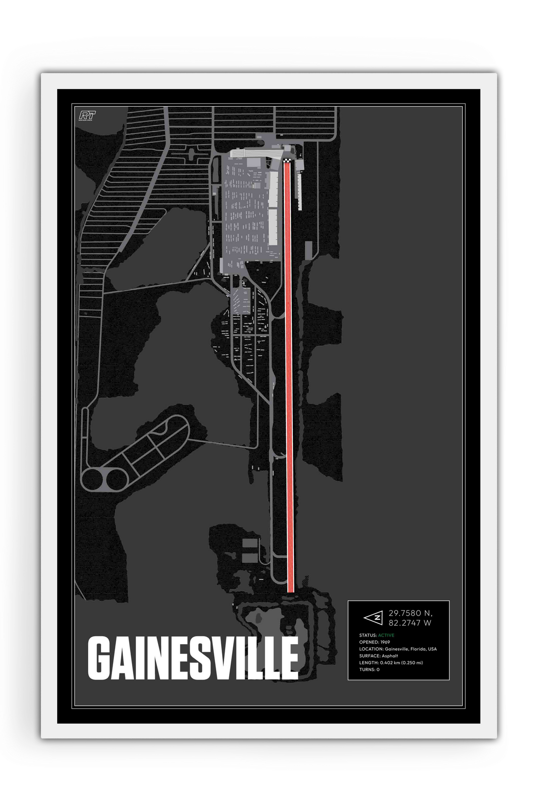 Gainesville Raceway, USA - Drag Strip Racetrack Artwork