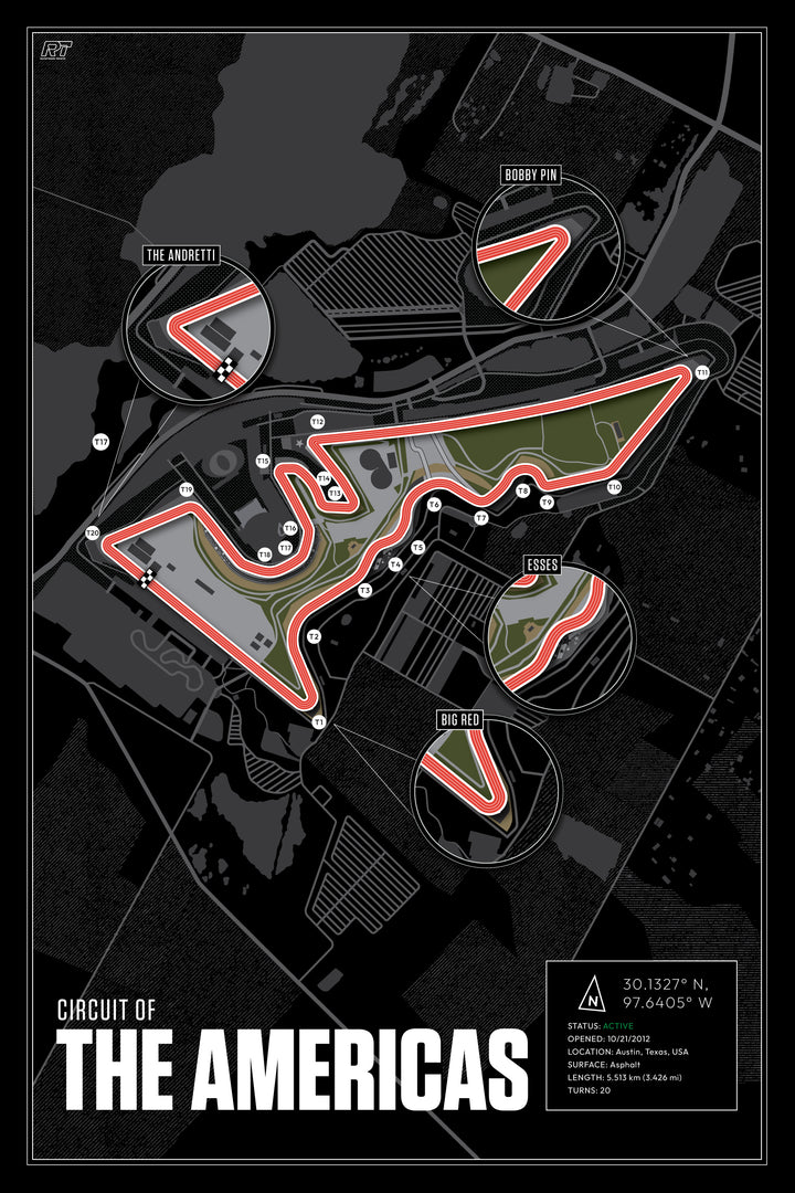 Circuit of the Americas, USA (Night) -  MotoGP Racetrack Artwork