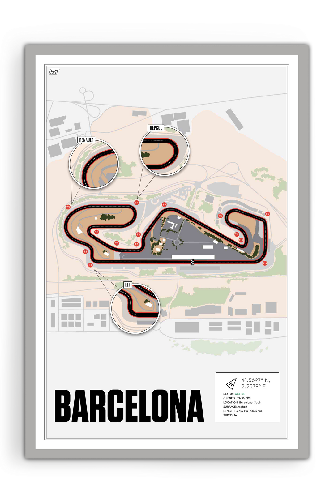 Circuit de Barcelona-Catalunya, Spain - Endurance Racetrack Artwork