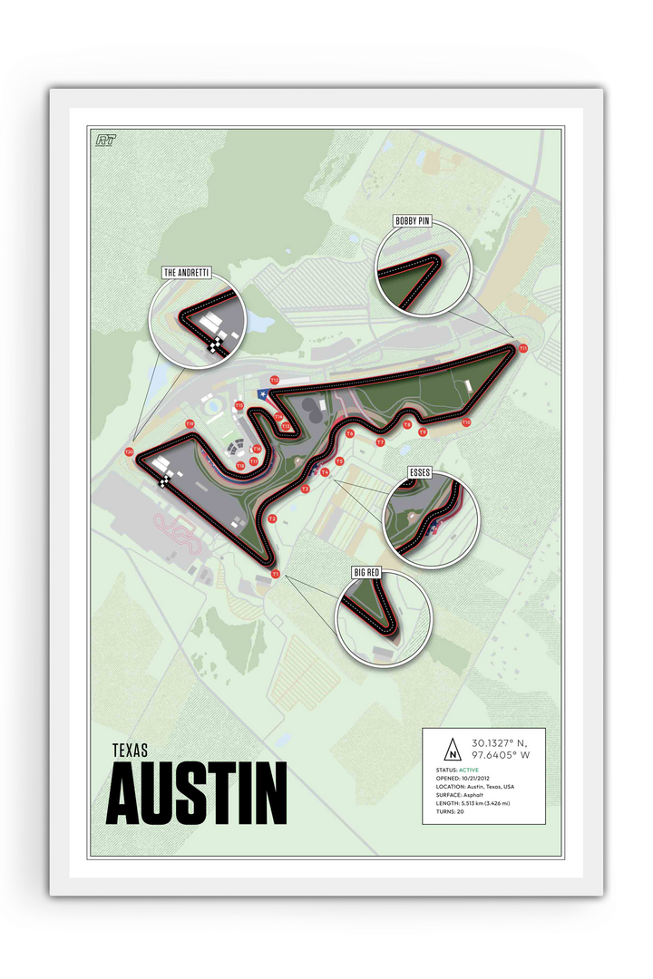Circuit of the Americas, USA - Grand Prix Racetrack Artwork