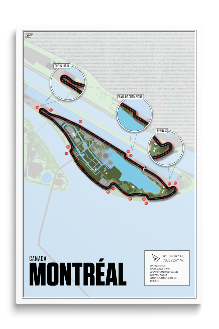 Circuit Gilles Villeneuve, Canada - Grand Prix Racetrack Artwork