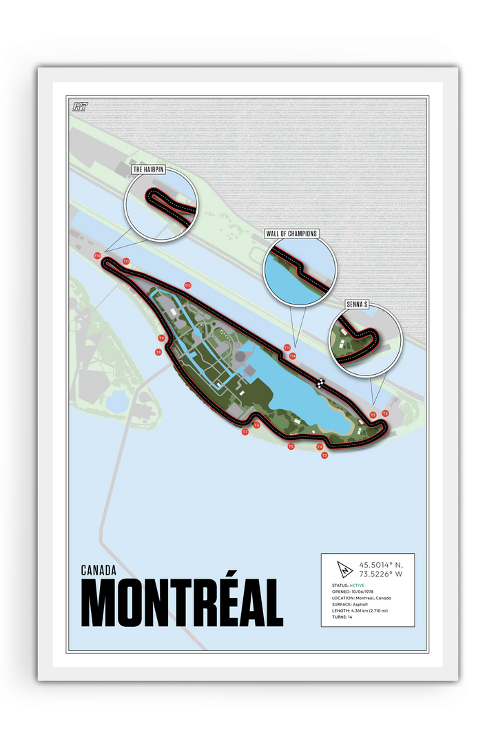 Circuit Gilles Villeneuve, Canada - Grand Prix Racetrack Artwork