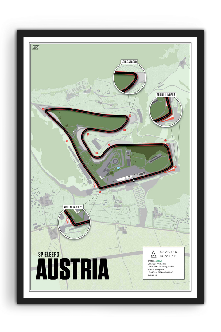 Red Bull Ring Circuit, Austria - Grand Prix Racetrack Artwork