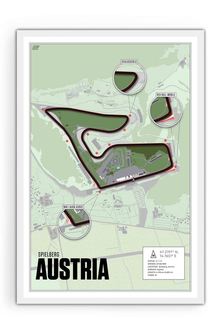 Red Bull Ring Circuit, Austria - Grand Prix Racetrack Artwork