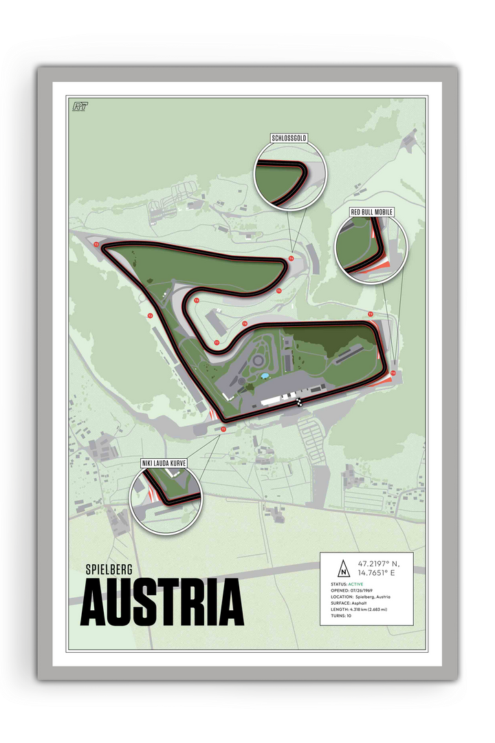 Red Bull Ring Circuit, Austria - Grand Prix Racetrack Artwork