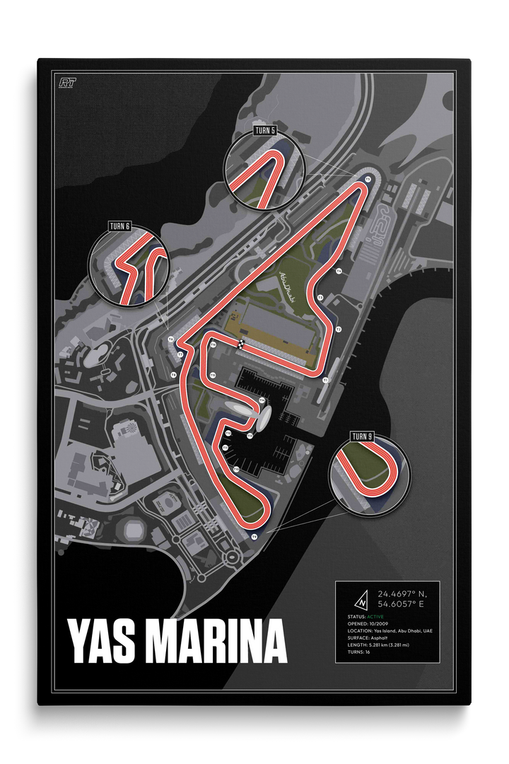 Yas Marina Circuit, United Arab Emirates - Grand Prix Racetrack Artwork