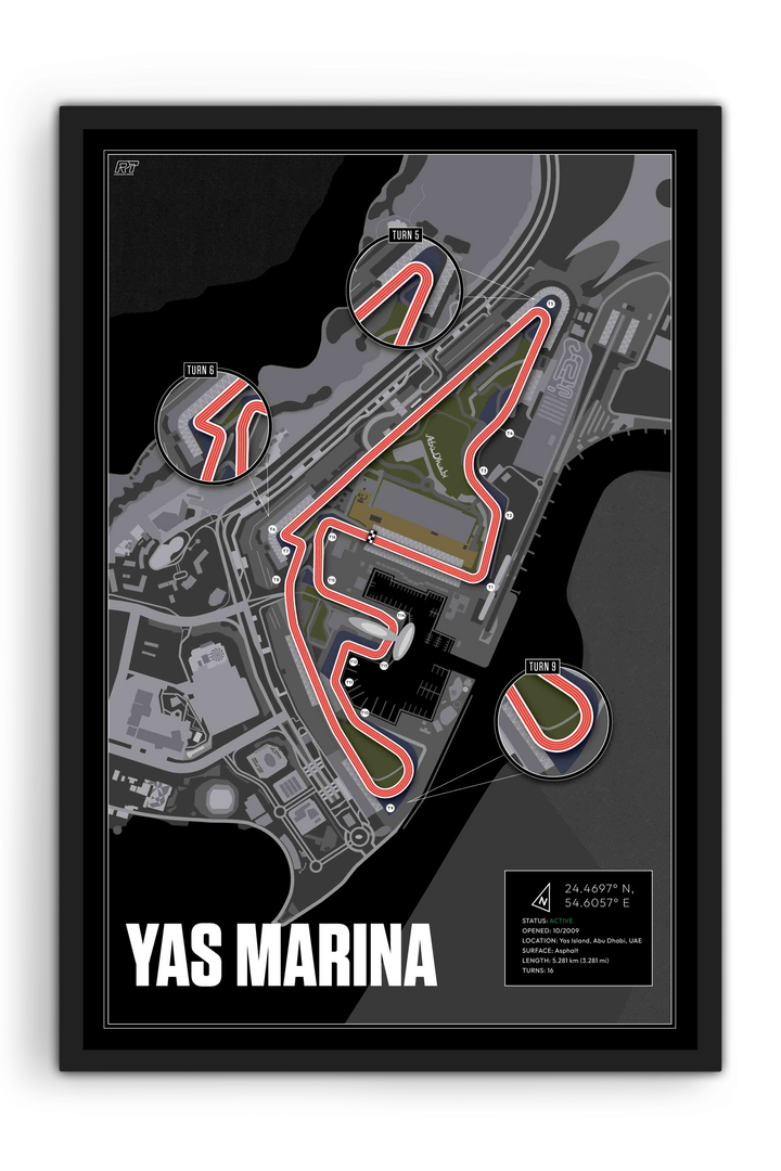 Yas Marina Circuit, United Arab Emirates - Grand Prix Racetrack Artwork