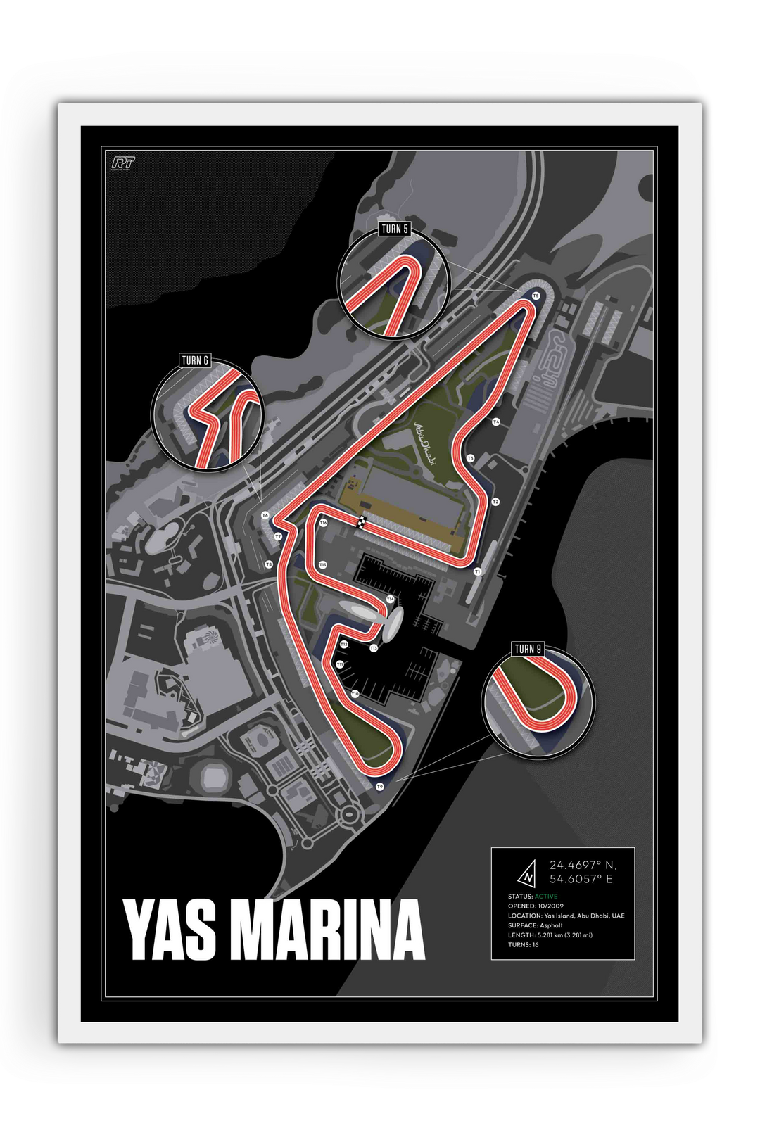 Yas Marina Circuit, United Arab Emirates - Grand Prix Racetrack Artwork