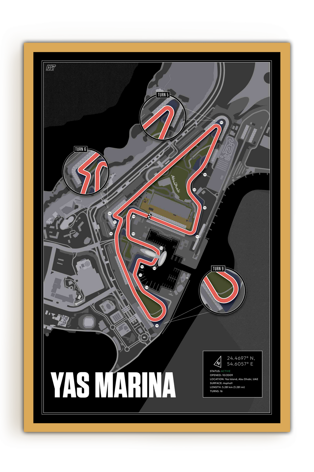 Yas Marina Circuit, United Arab Emirates - Grand Prix Racetrack Artwork