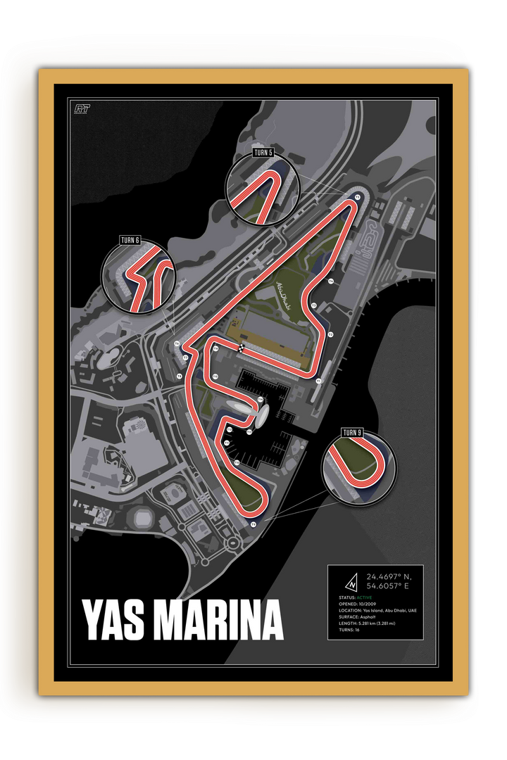 Yas Marina Circuit, United Arab Emirates - Grand Prix Racetrack Artwork