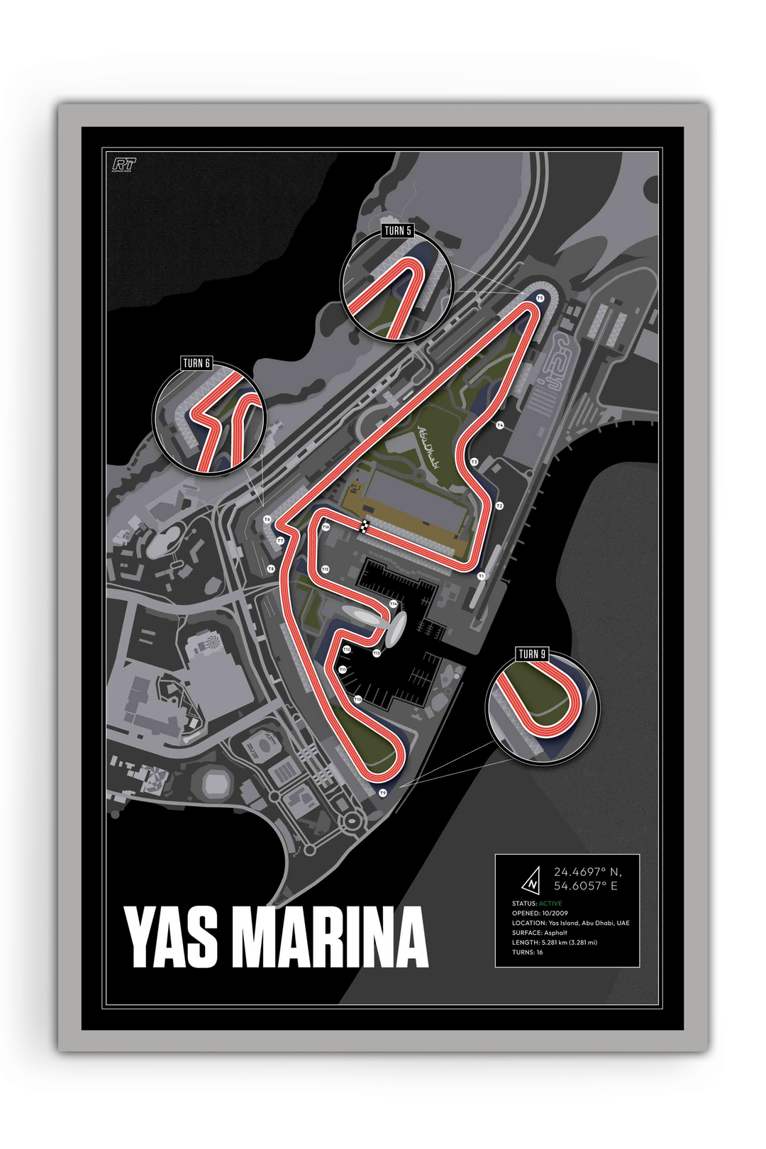 Yas Marina Circuit, United Arab Emirates - Grand Prix Racetrack Artwork