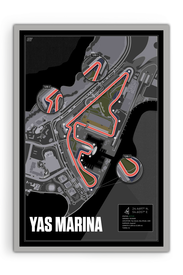 Yas Marina Circuit, United Arab Emirates - Grand Prix Racetrack Artwork