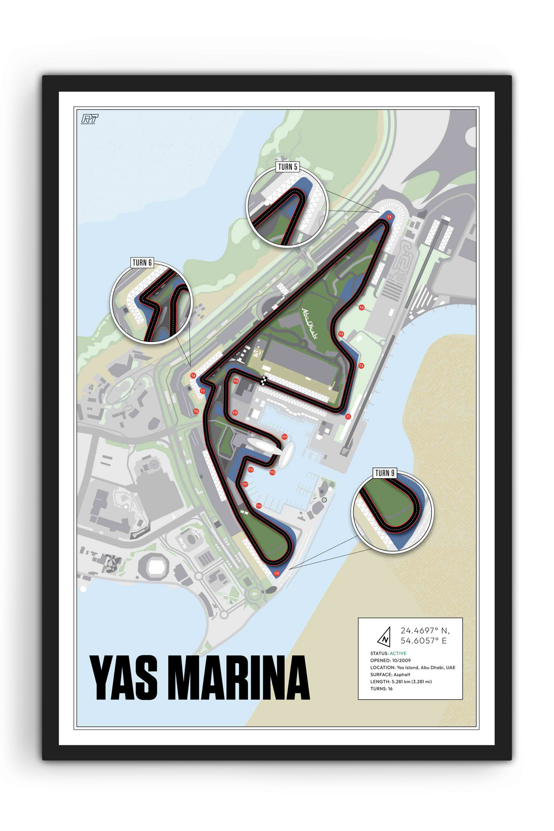 Yas Marina Circuit, United Arab Emirates - Grand Prix Racetrack Artwork